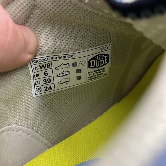 NWT Hey Dude Women’s Size 8 Sirocco Mid Top Sport Sneakers Gray 40909-030 - Picture 9 of 9